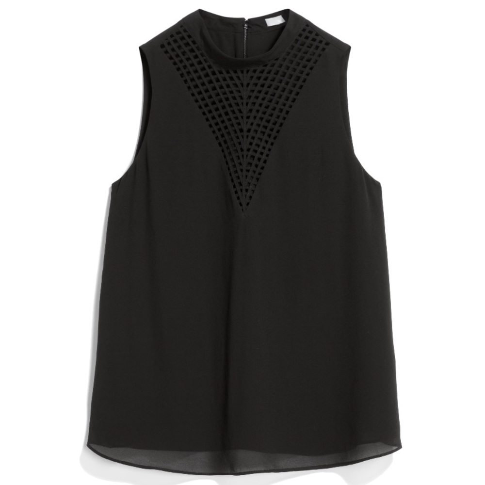 Q&A Mesh Women’s Blouse Black Sleeveless Dressy Top Small - Picture 16 of 16